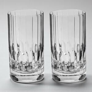 2 Mikasa Park Avenue Highball Crystal Glasses- Hard To Find - Perfect Condition